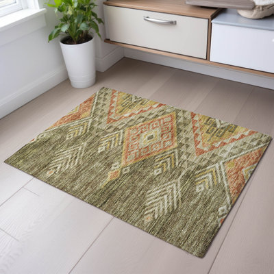 Premium Machine Washable Wayne AMF1091 Global Rug