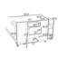 Îlot de cuisine roulant avec rangement Poubelle inclinable, rallonge, armoire coulissante et tiroirs-2098581185