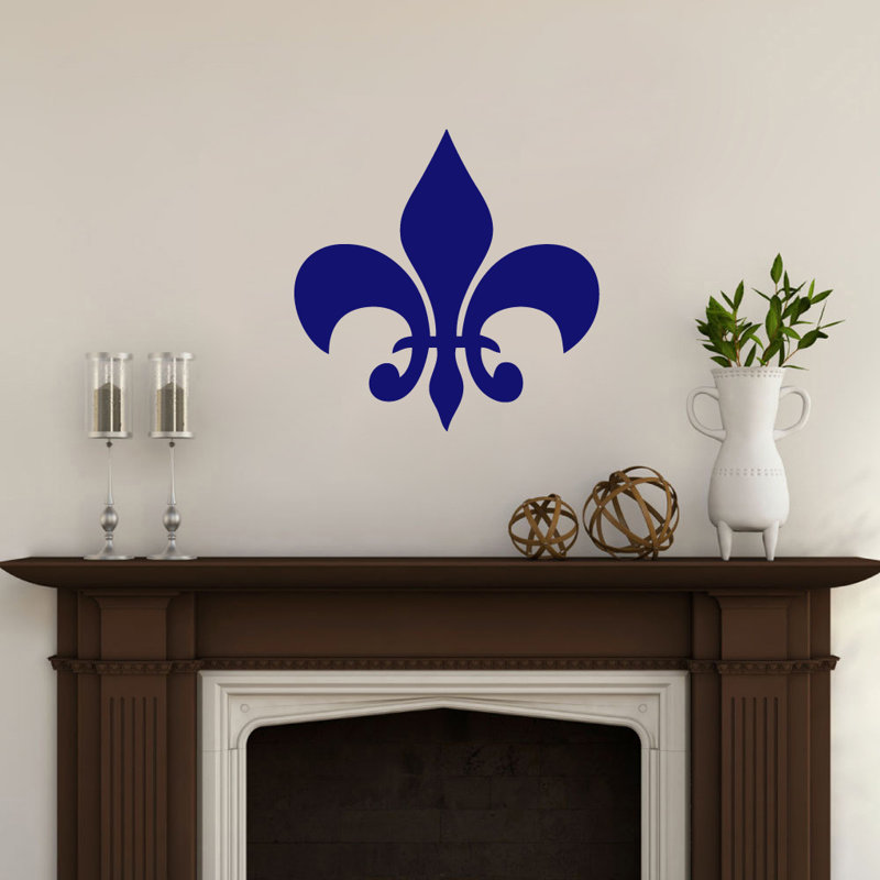 Adhésif décoratif fleur de lis, Bleu marine