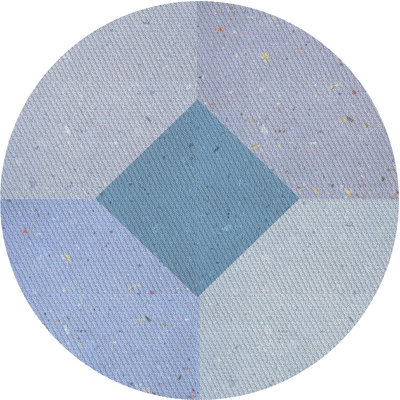 Tapis bleu/gris à motifs