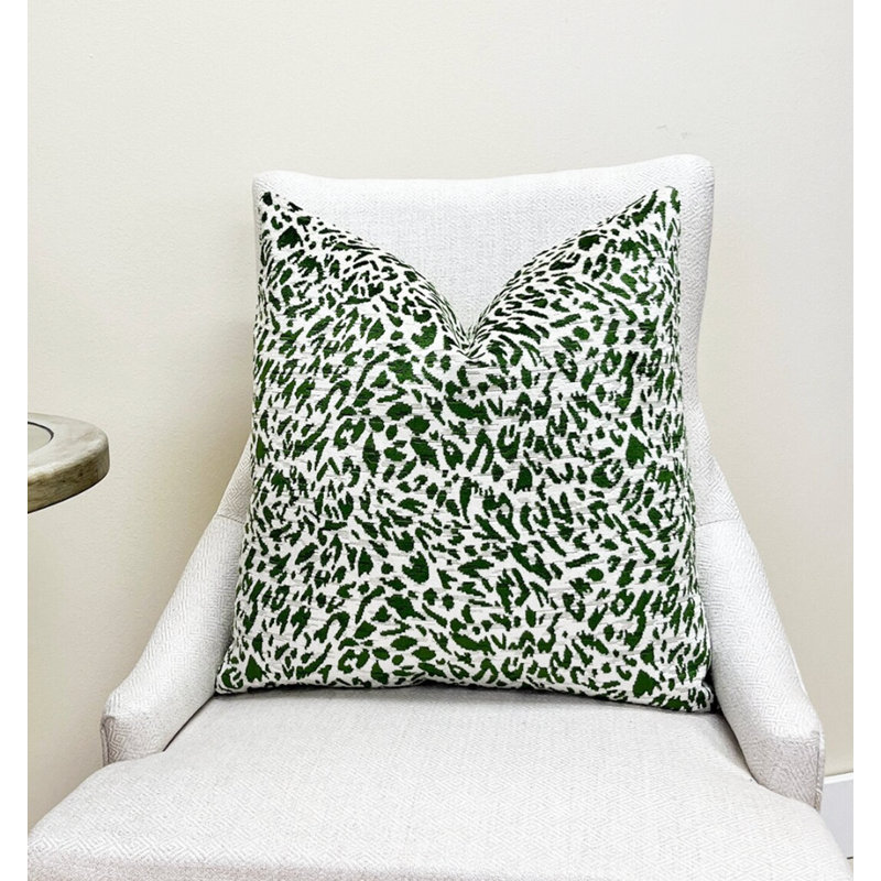 Housse de coussin en velours Abstract, Vert, H 22 po x l 22 po