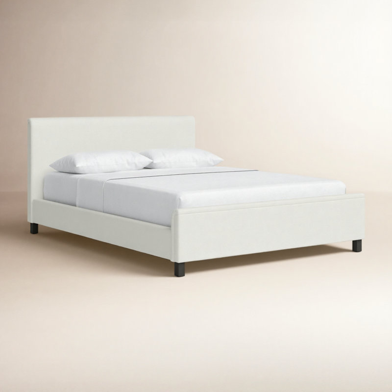 Maisara Upholstered Bed, Cream, Queen