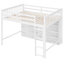 Lit mezzanine avec 8 tablettes et blanc - Organisez votre chambre à coucher facilement-1053560646