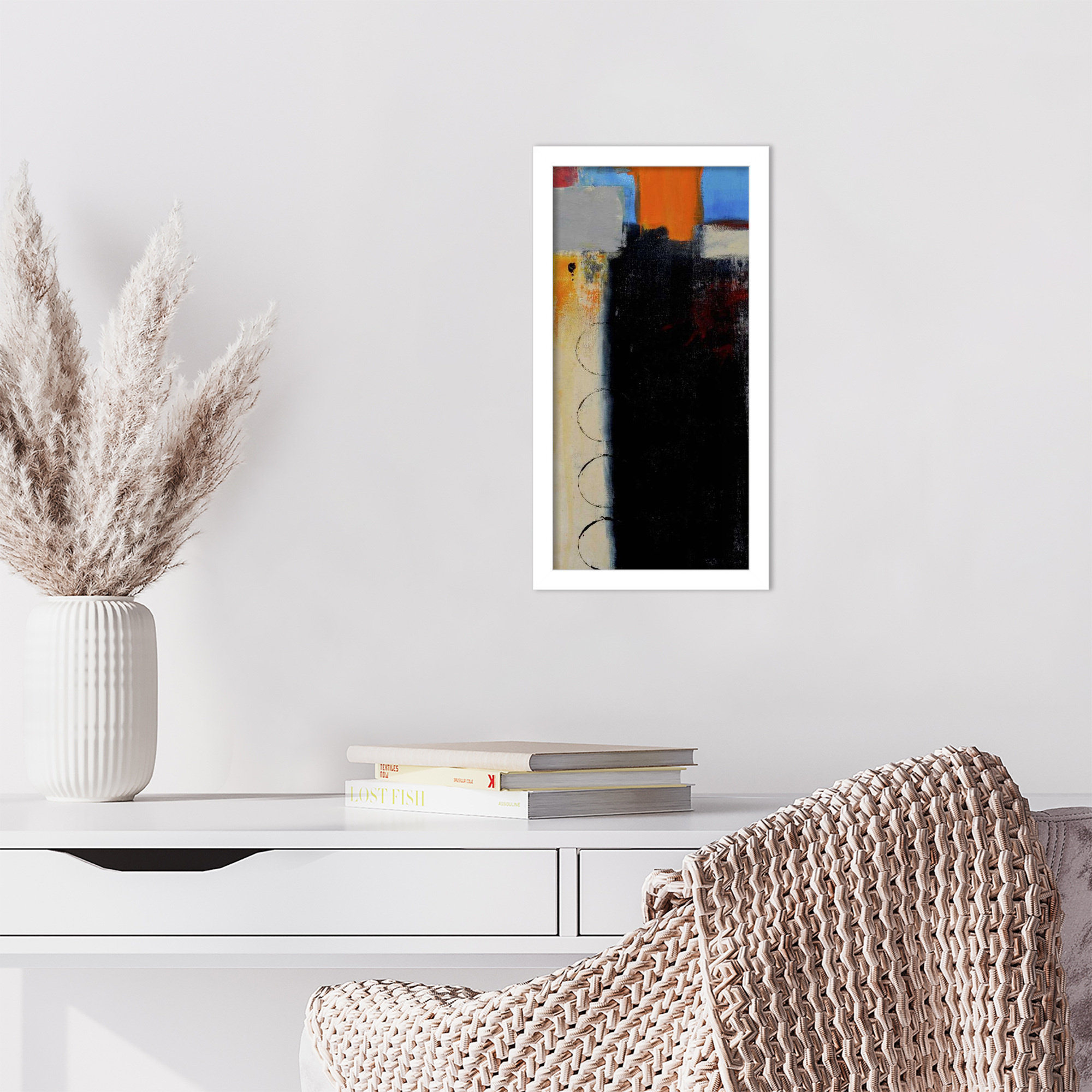 Thats a Wrap III by Mauro Wood Framed Wall Art Print, White, 17" H x 9" W
