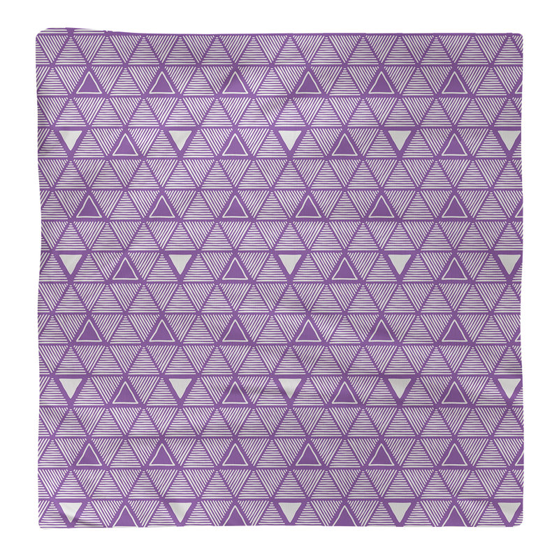 Serviette de table en coton à triangles dessinés à la main, Violet clair, H 0,1 po x l 10 po x P 10 po