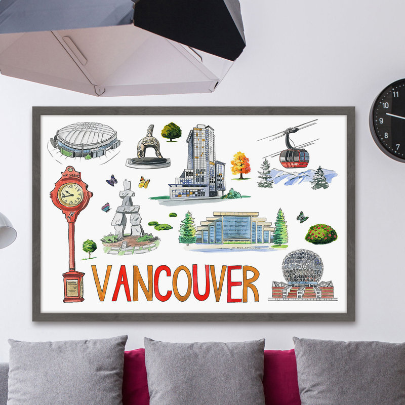 The Best Of Vancouver - Single Picture Frame Painting, 30cm H x 46cm W x 4cm D