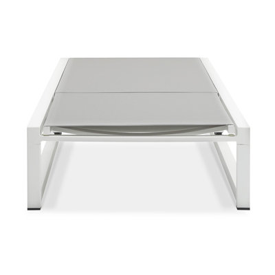 5-Level Adjustable Outdoor Chaise Lounge, Durable Aluminum Frame & Textilene Mesh,  For Patio/Poolside