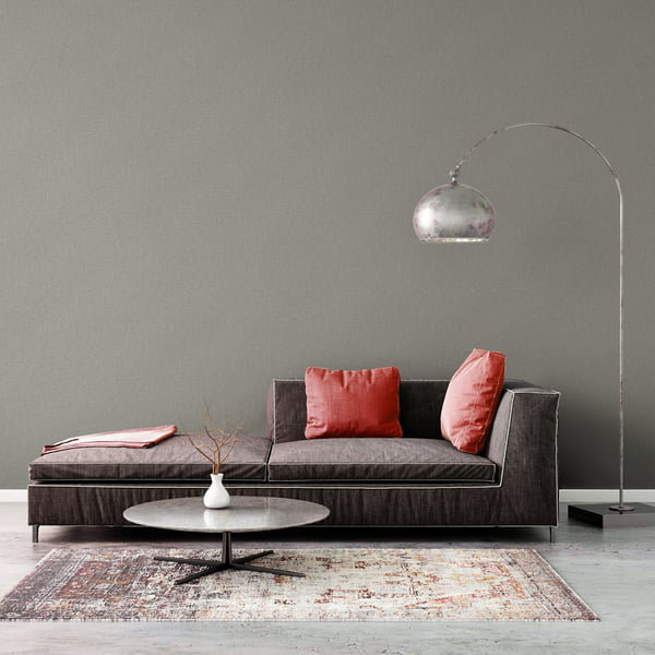 Flourish 10.05m x 53cm Textured Wallpaper Roll, Silver Grey