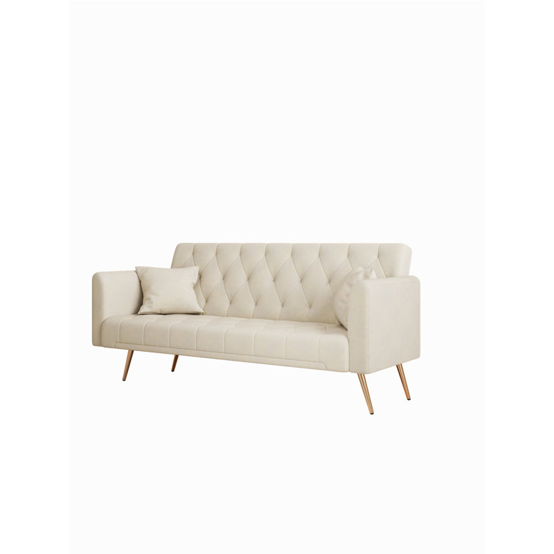 71" Convertible Double Folding  Sofa Bed, 2, Beige