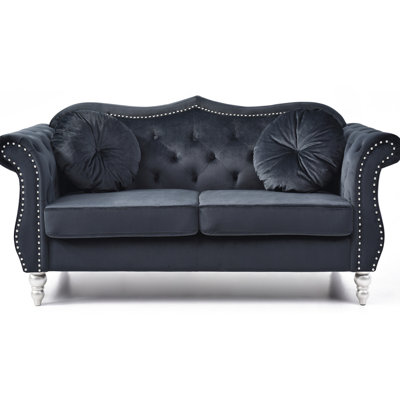 Cozy Transitional Flared Arm Loveseat