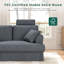  87-inch corduroy 3-seater sofa features a skirt design and two seats with headrests-Grey-822459721