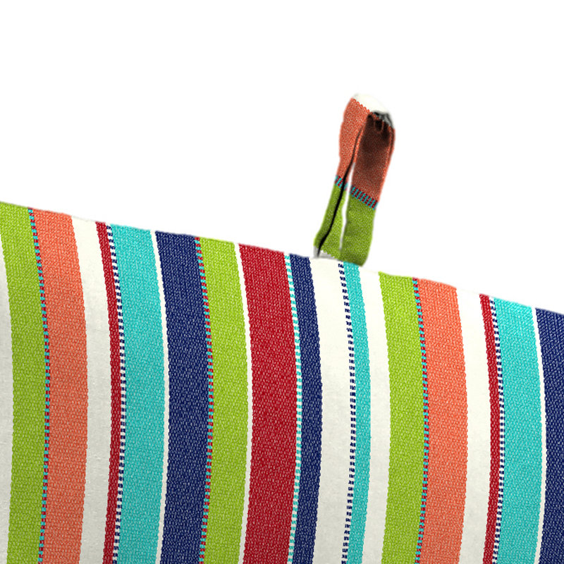 22" x 44" Outdoor Chair Cushion with Ties and Loop, Carousel Confetti Striped
