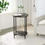 Kiyra Glass Top Cross Legs End Table