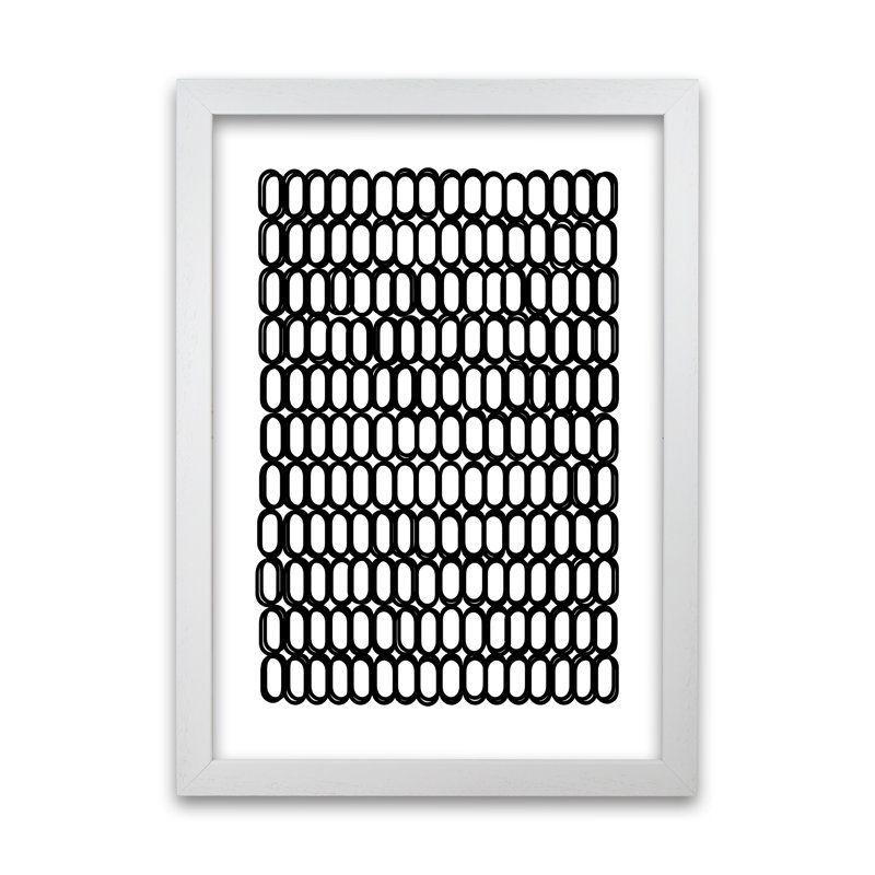 Black And White Oval Multi - Print, 59cm H x 42cm W x 3cm D, White Frame