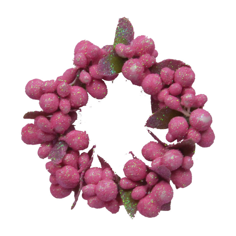 Couronne à baies mixtes paillettes, H 2,5 po x l 2,5 po x P 1,5 po, Vert