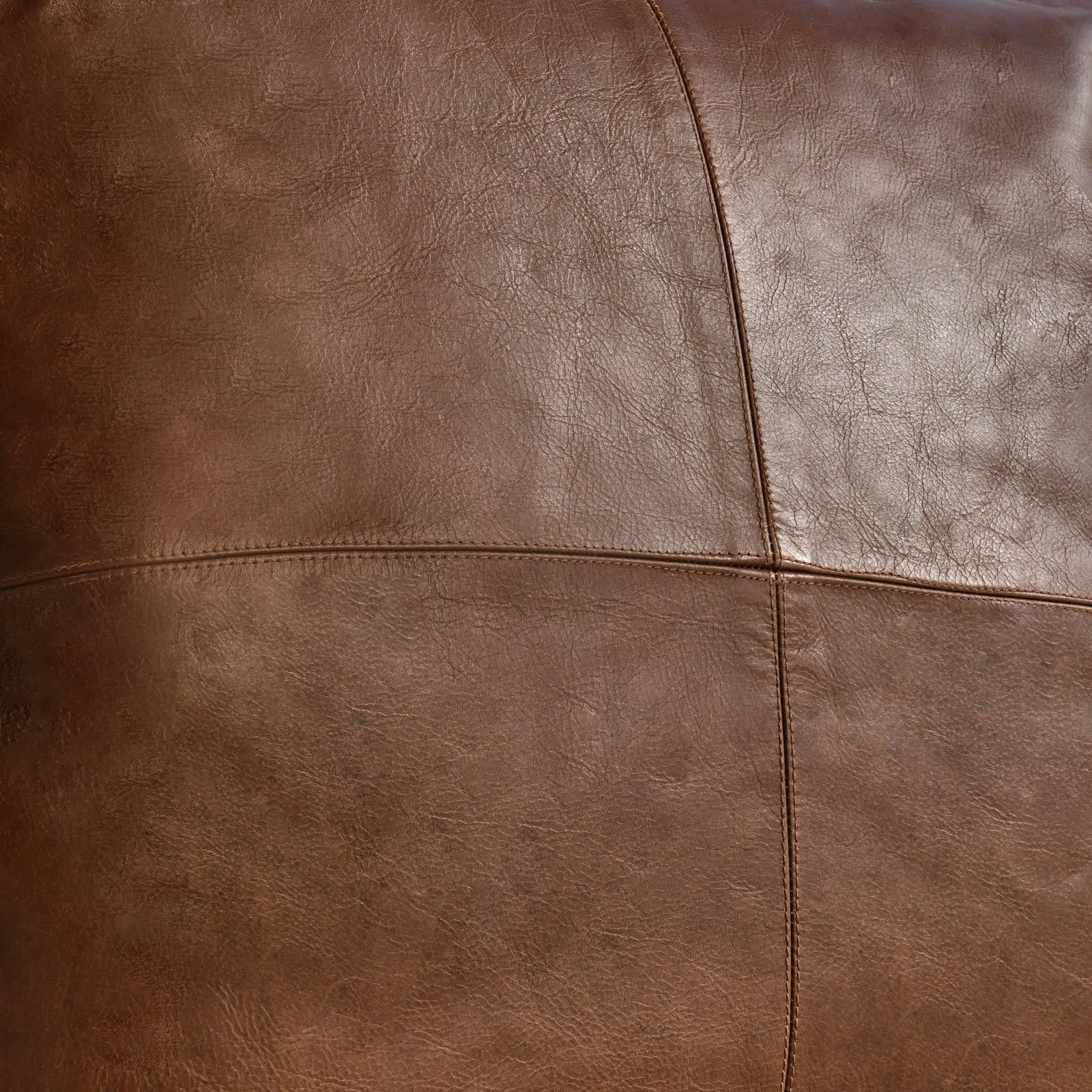 Cutler Genuine Leather Throw Pillow, Brown, Square 18"