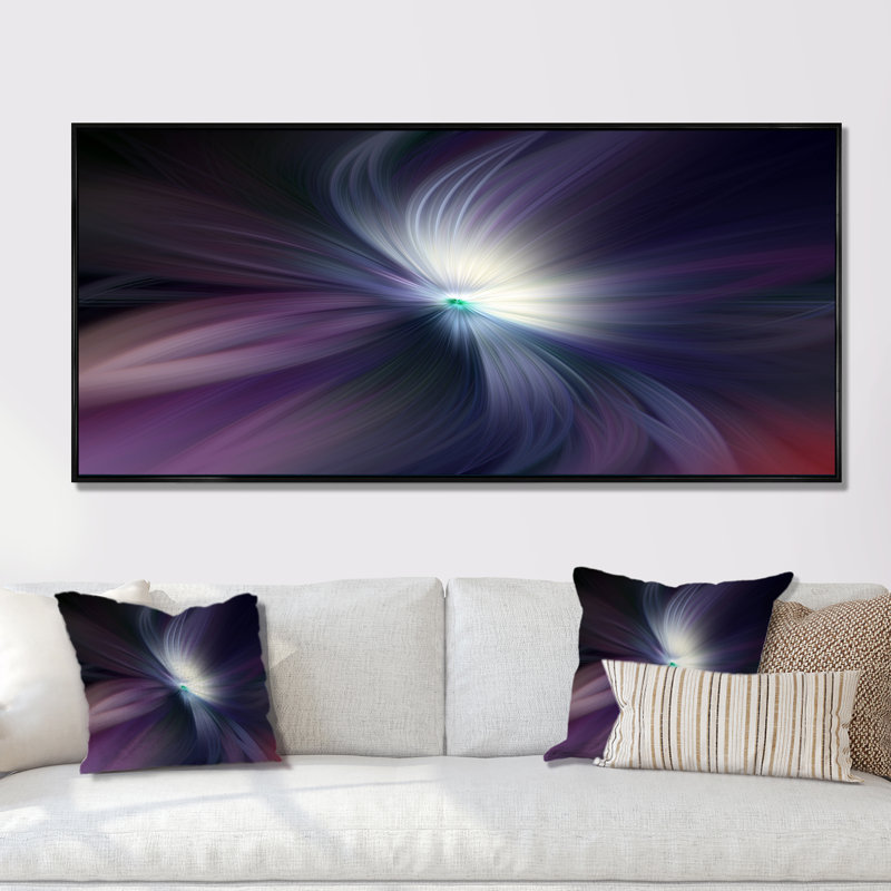 «Colorful Marbleized Swirl Abstract Leaf», impression sur toile, Cadre noir, L 20 po x H 12 po