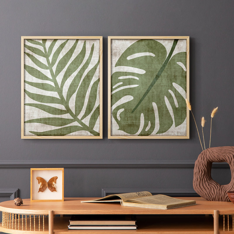 «Island Greenery I», reproduction encadrée de qualité supérieure - prête à être accrochée - aucun clou requis - aucun clou requis