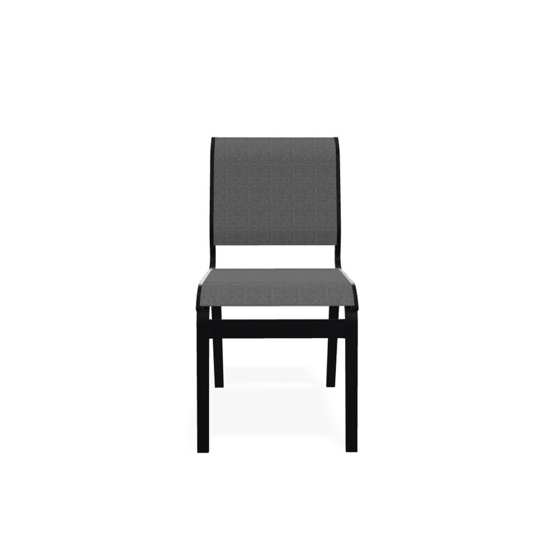 Chaise d'appoint de salle à manger Hiraku, Titane Sunbrella®, Noir texturé