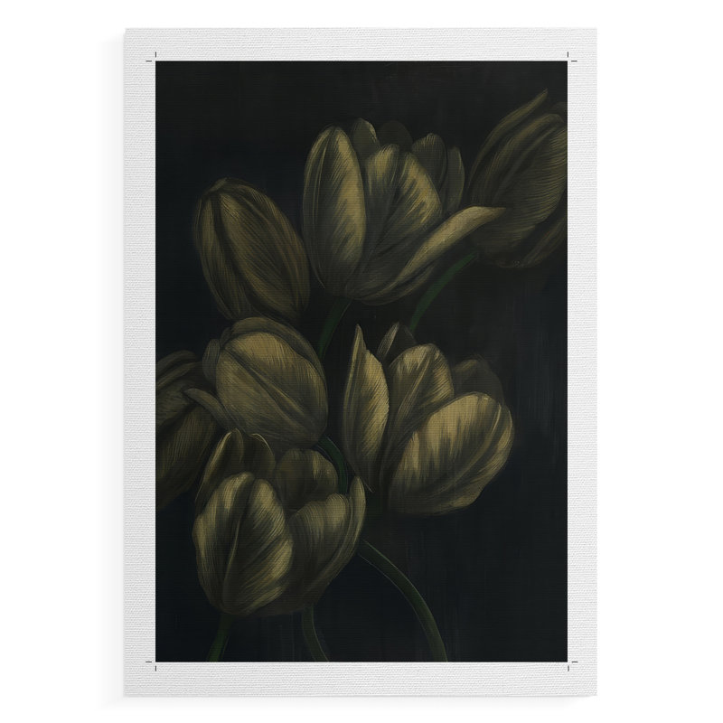 Gilded Tulips I -Canvas Print Only - NOT FRAMED, 18" H x 12" W