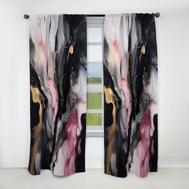 Rideau noir occultant Marble Splash II - 1 panneau, L 52 po x L 90 po