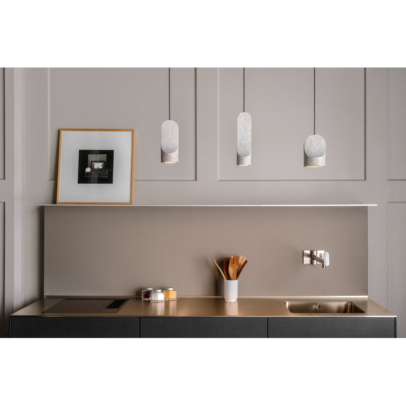 Parga Ceramic Pendant, No, 8.9'' H x 5.1'' W x 5.1" D, White