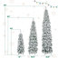 8 pi, 6 pi, 4 pi avec sapins de Noël pré-éclairés, 3 arbres de Noël artificiels avec flocage de neige, arbre de Noël, 1455 branches, 520 lumières DEL, 11 modes d'éclairage