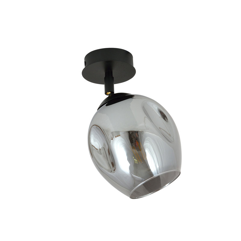 Gonsalves Glass Semi Flush Mount, Graphite