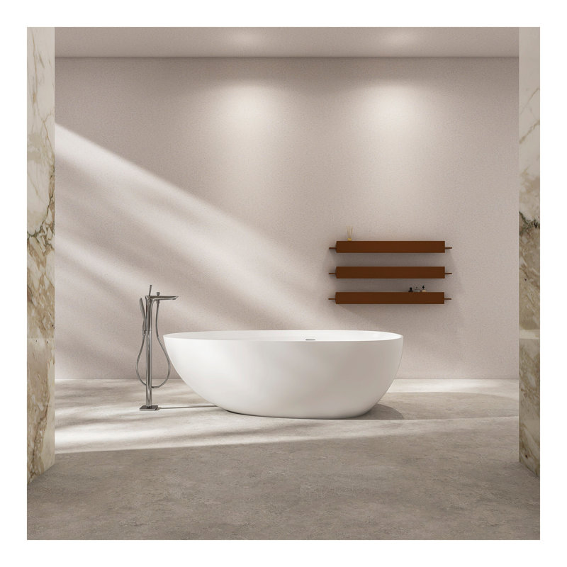 71 inch artificial stone solid surface freestanding bathroom bathtub