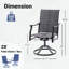 Ensemble de 2 chaises de patio pivotantes à 360 ° avec tissu textilène rembourré-830032573