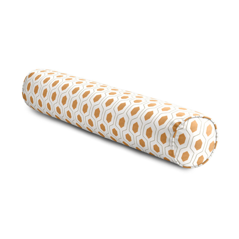 Everson Linen Bolster Pillow Cover & Insert, 8" x 24", Red