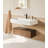 36" X 18" Solid Surface Wall Mount Rectangle Matte White Vessel Sink With Faucet Hole