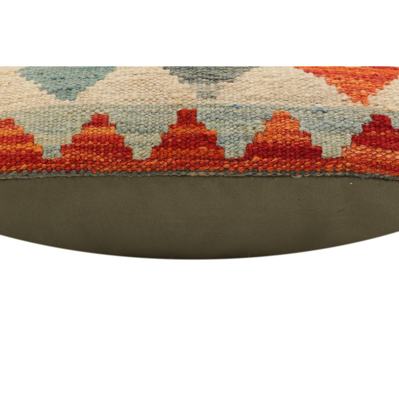 Coussin Bohème Hollis, Rouille / beige / bleu / gris, H 19 po x l 19 po