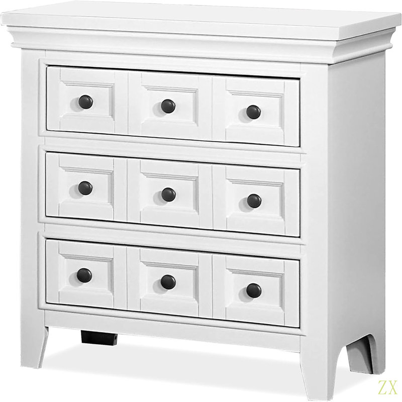 Table de chevet 3 pièces, Blanc