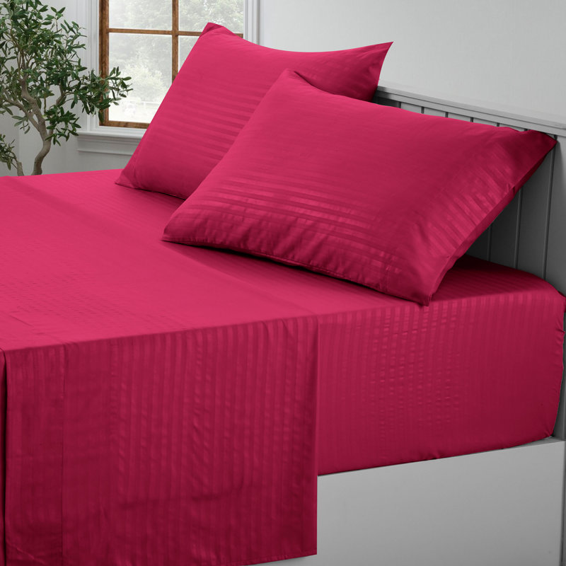 Ensemble de draps en microfibre avec draps-housse et taie d'oreiller Lux Decor Collection, Bourgogne