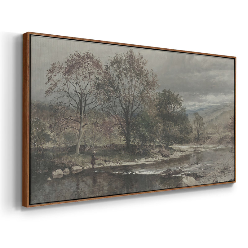 «Landscape Series» -CCCLLXXI - Toile tendue avec châssis encadré - Prêt à être accroché, H 17 po x l 33 po, Blanc