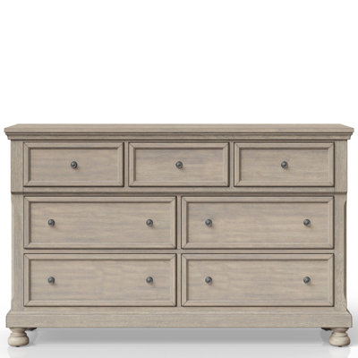 Commode sept tiroirs gris antique