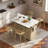 Fluted Kitchen Island With Drop Leaf, Power Outlet, Towel Rack, Spice Rack And Open Compartment-1673766759