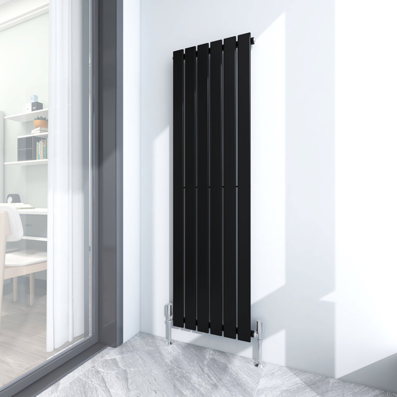 Aarvik Designer Radiator, Black, 1600cm H x 408cm W