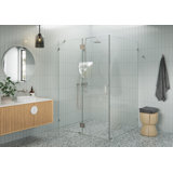 Halo 56 in. x 47 in. x 78 in. 90-degree Fully Frameless Glass Hinged Shower Enclosure