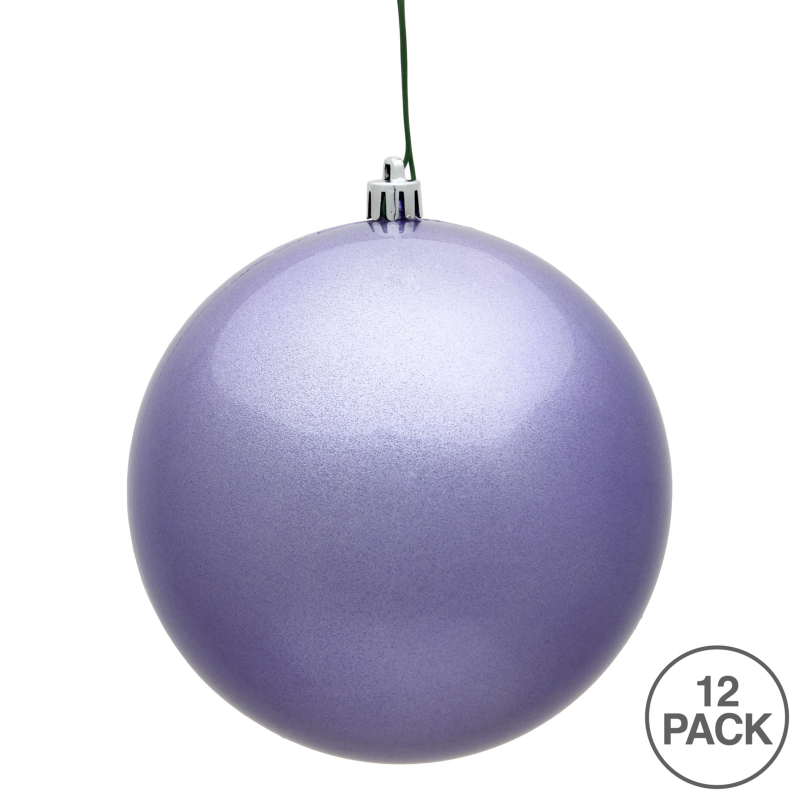 Holiday Décor Ball Ornament, Lavender Candy, 3" H x 3" W x 3" D