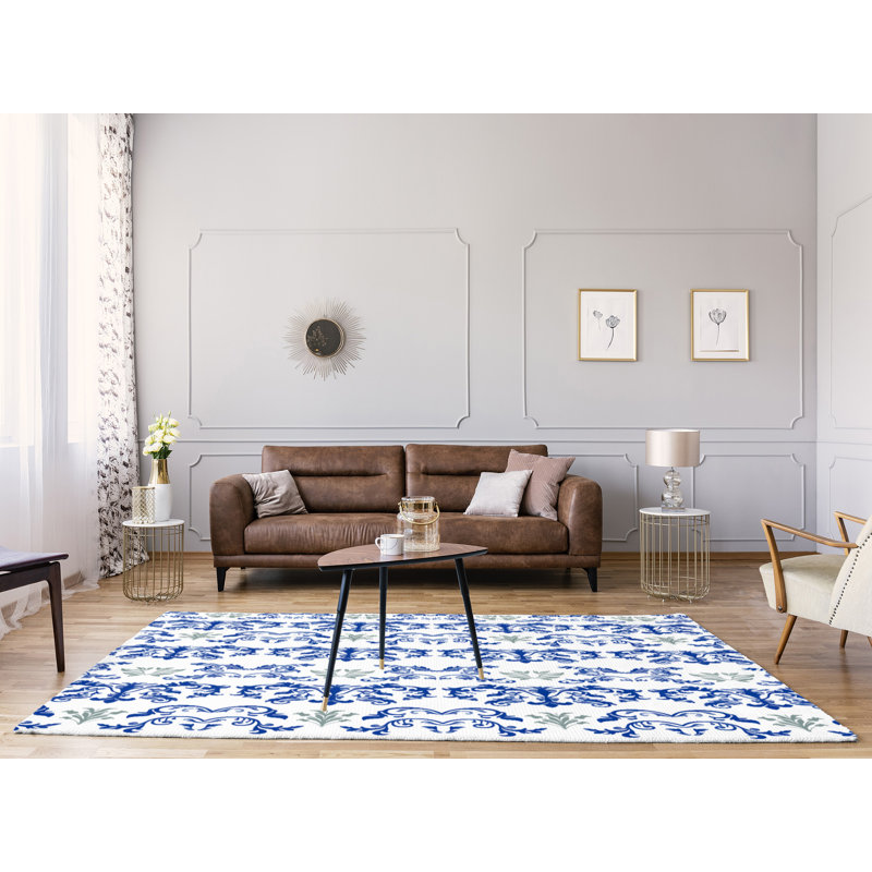 Damask Indoor Rug, Rectangle 4' x 6'