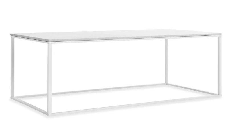 Minimalista Coffee Table, White, 13" H x 60" W x 29" D