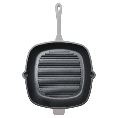 Neo 11" Cast Iron Square Grill Pan, Meringue