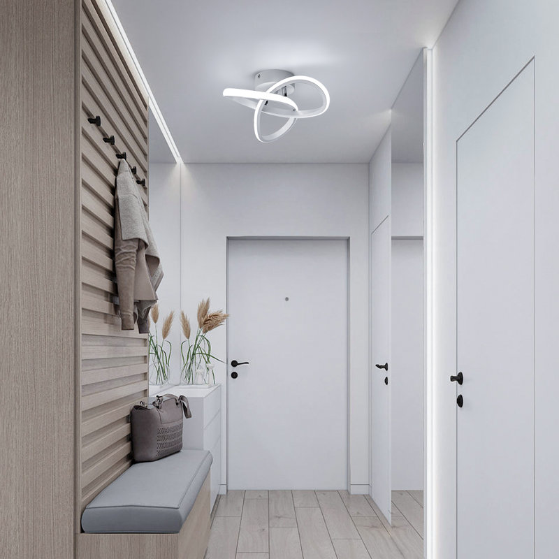 Modern LED Ceiling Light, 20W Modern Spiral Design LED Lamp, White, 6000K