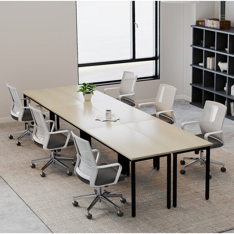 Table de conférence rectangulaire modulaire Sharle, Beige