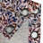 Dakota Fields Retro Grommet Curtain Autumn Minimalist Leaves Art 50" x 54" Dark Rust Lavender and Blue-1044687874