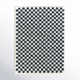 Walker Checkered Navy Blue/White Shag Area Rug
