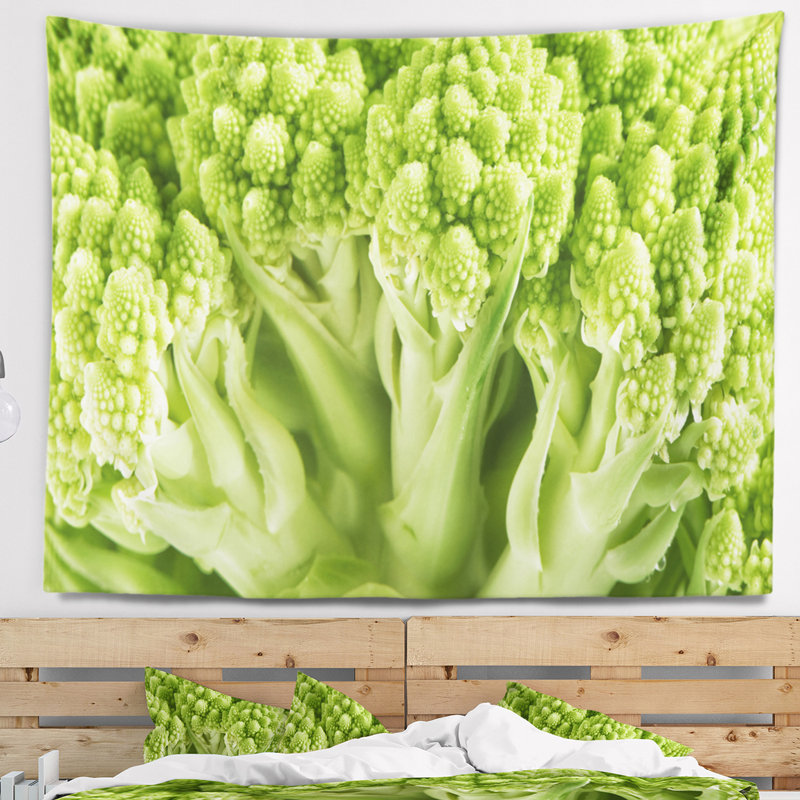 Tapisserie florale verte et florale, H 78 po x l 92 po