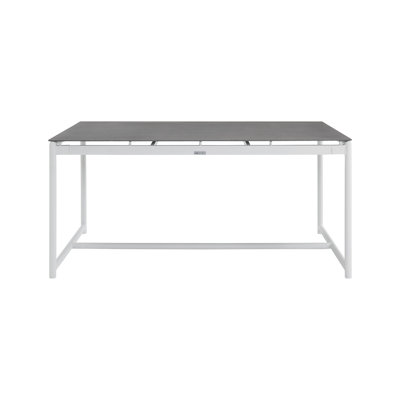 Table de salle à manger en aluminium avec plateau en pierre, structure durable, pour une utilisation extérieure, plusieurs options de couleurs